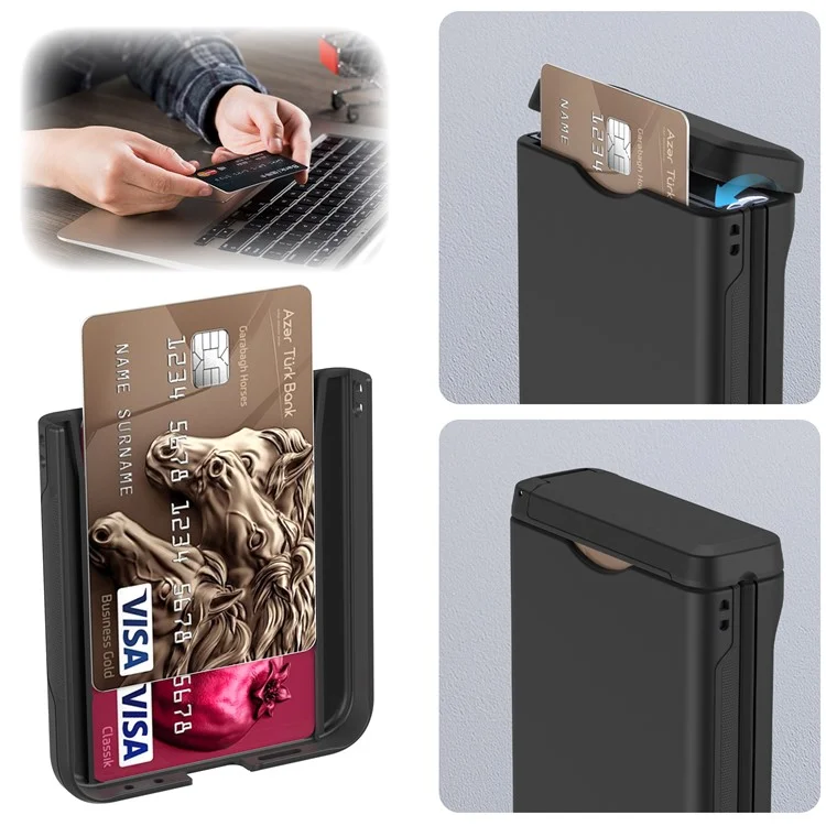 For Samsung Galaxy Z Flip5 5G Case Spring Hinge Kickstand PC Folding Phone Cover with Card Slot - Black