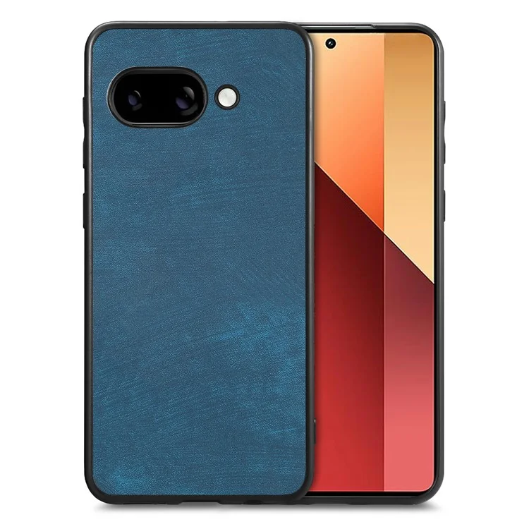 For Google Pixel 9a Case Shockproof Slim Retro Leather Phone Back Cover - Blue