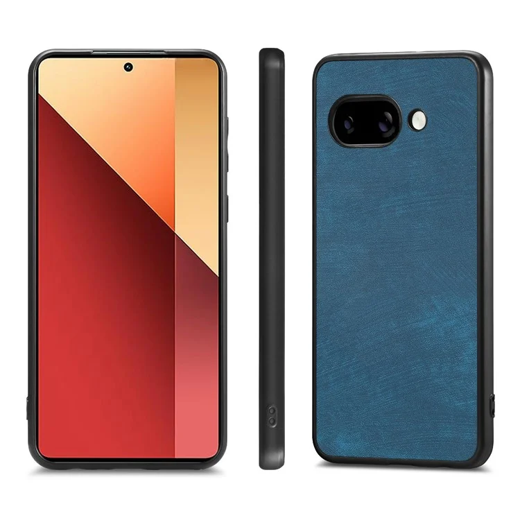 For Google Pixel 9a Case Shockproof Slim Retro Leather Phone Back Cover - Blue