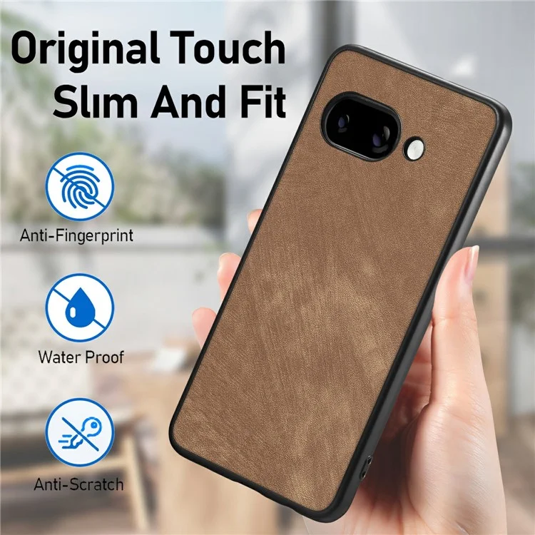For Google Pixel 9a Case Shockproof Slim Retro Leather Phone Back Cover - Blue