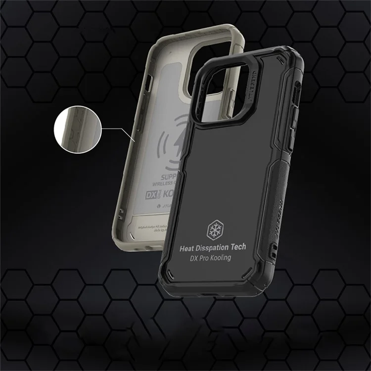 Tlegend DX Pro Kooling Phone Case Para Iphone 14 Pro Militar de Grado Militar Disipación de Calor Magnético TPU+PC Cubierta Protectora - Negro