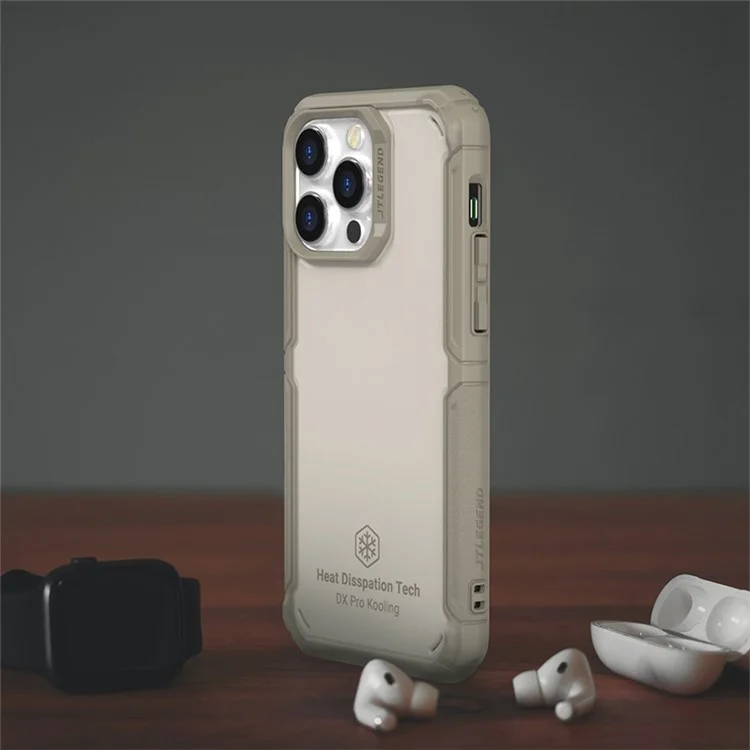 Tlegend DX Pro Kooling Phone Case Para Iphone 14 Pro Militar de Grado Militar Disipación de Calor Magnético TPU+PC Cubierta Protectora - Negro