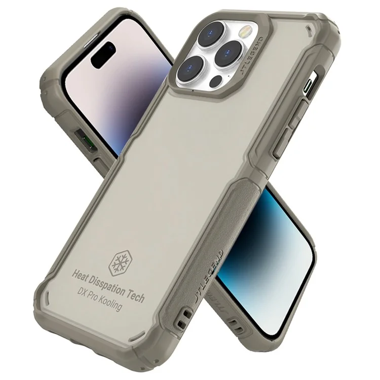 Tlegend DX Pro Kooling Telefonhülle Für Iphone 14 Pro Military Grade Wärme Dissipation Magnetic Case TPU+PC -schutzabdeckung - Khaki