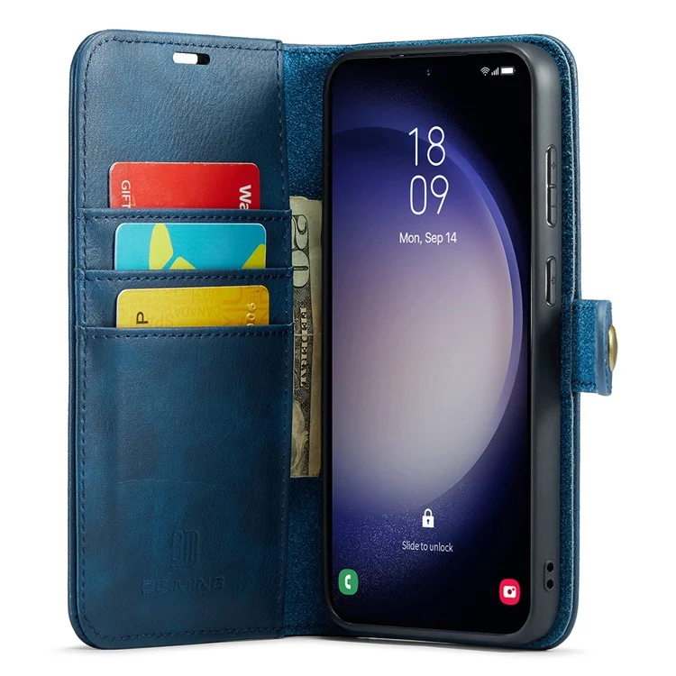 DG.MING for Samsung Galaxy A56 5G Case Detachable Split Leather Phone Cover - Blue