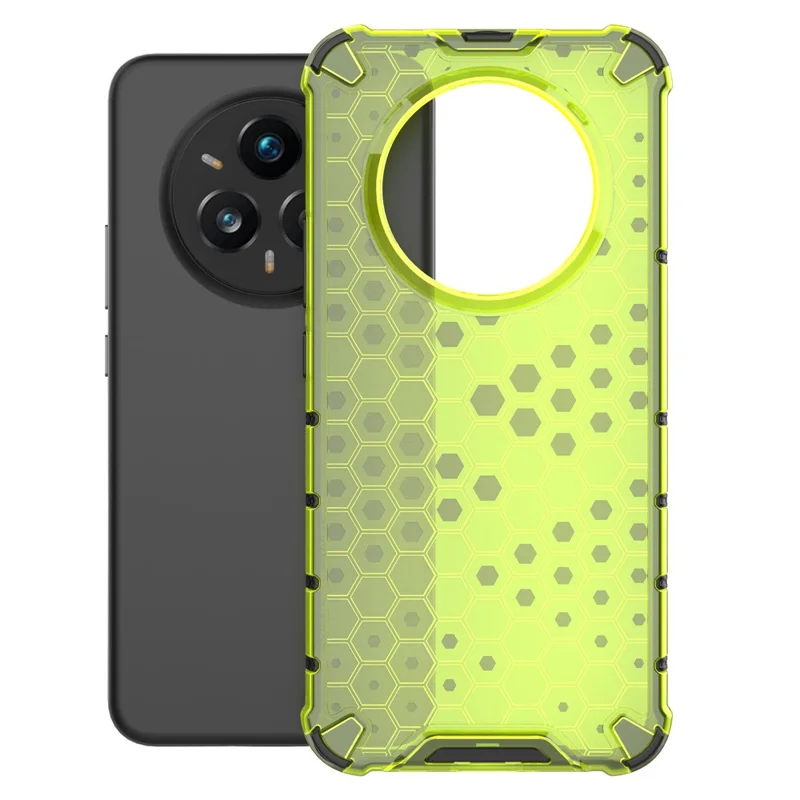 For Realme 14 Pro+ 5G Case PC + TPU Phone Cover Honeycomb Shape - Green