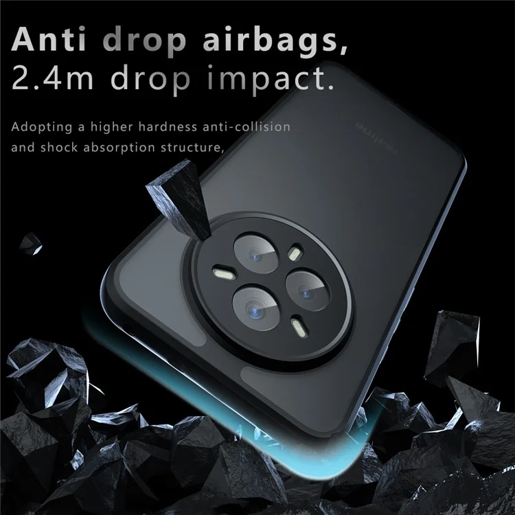 Funda Antigolpes para Realme 14 Pro 5G de TPU + PC Mate para Teléfono Móvil