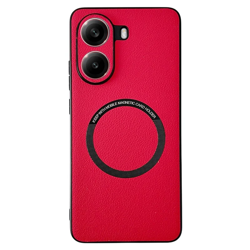 For Xiaomi Poco X7 Pro 5G Magnetic Case Anti-Drop PU Leather + TPU Cover - Red