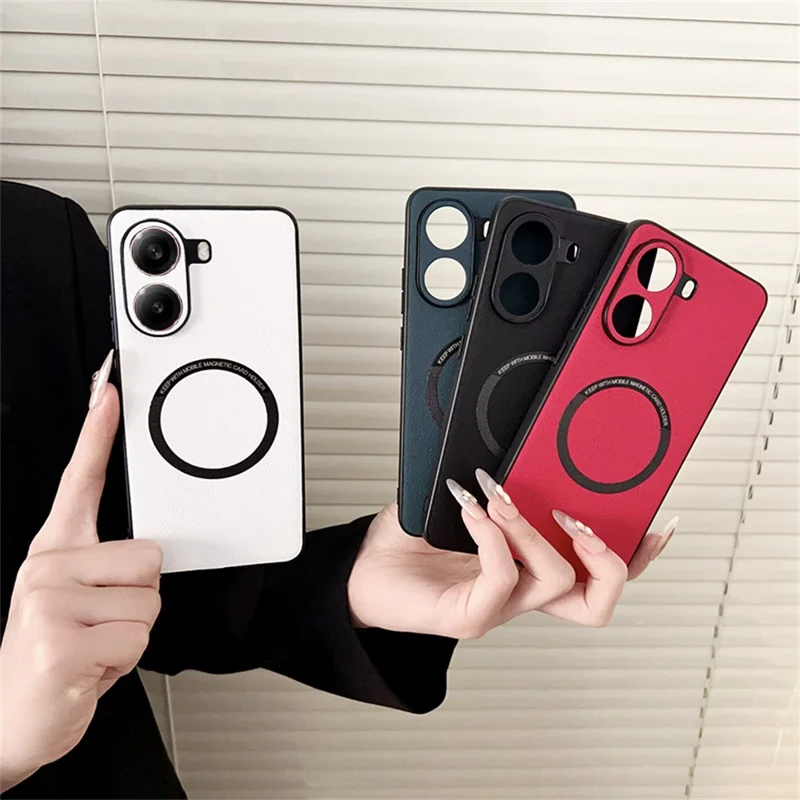 For Xiaomi Poco X7 Pro 5G Magnetic Case Anti-Drop PU Leather + TPU Cover - Red