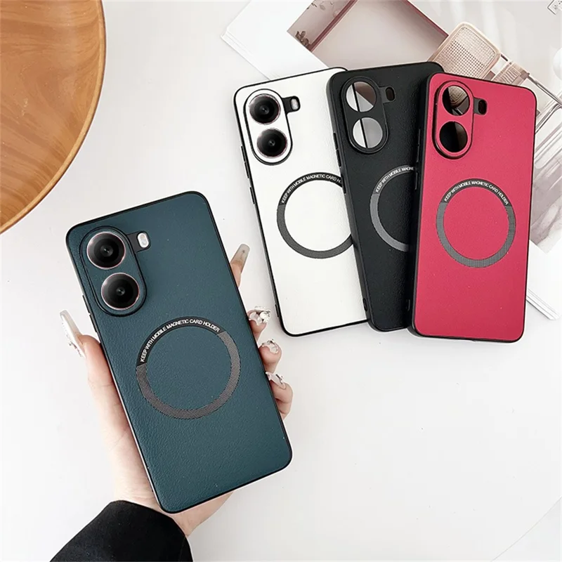 For Xiaomi Poco X7 Pro 5G Magnetic Case Anti-Drop PU Leather + TPU Cover - Red