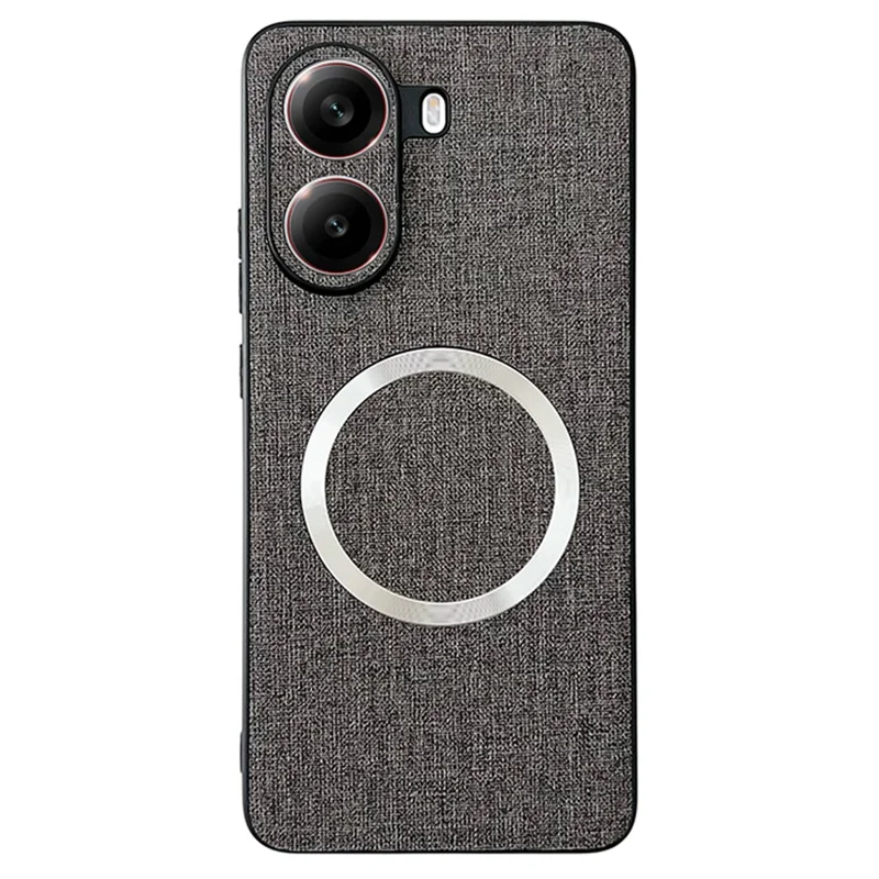 For Xiaomi Poco X7 Pro 5G Magnetic Case Drop-Proof TPU + Cloth Back Phone Cover - Grey