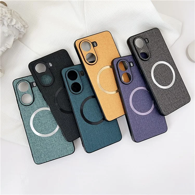 For Xiaomi Poco X7 Pro 5G Case Drop-Proof TPU + Cloth Back Phone Cover Compatible with MagSafe - Black