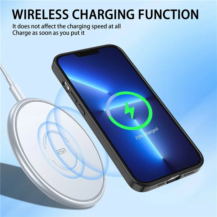 Anti-Drop Magnetic Case for iPhone 14 Pro Slim Phone Case Soft TPU Hard PC Shockproof Cover with Metal Lens Protection - Black