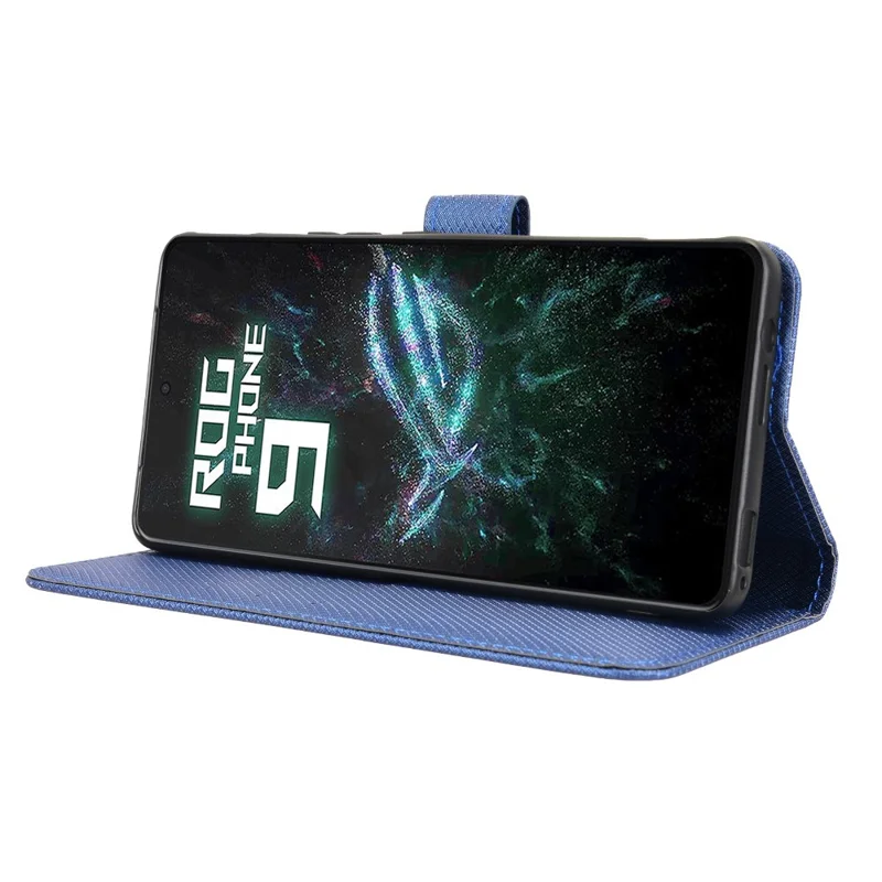 For Asus ROG Phone 9 5G / Phone 9 Pro 5G Case PU Leather Diamond Texture Wallet Phone Cover - Blue