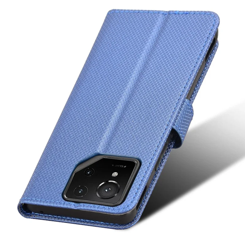 For Asus ROG Phone 9 5G / Phone 9 Pro 5G Case PU Leather Diamond Texture Wallet Phone Cover - Blue