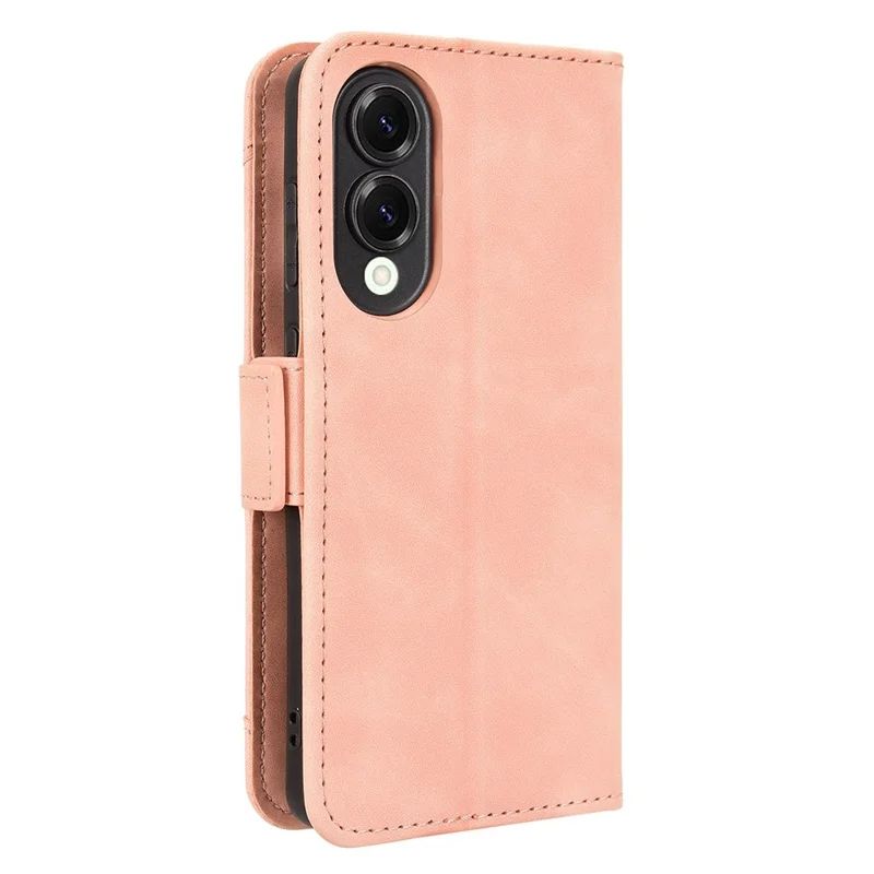For Samsung Galaxy S25 Edge Case Wallet Leather Phone Cover with Multiple Card Slots - Pink