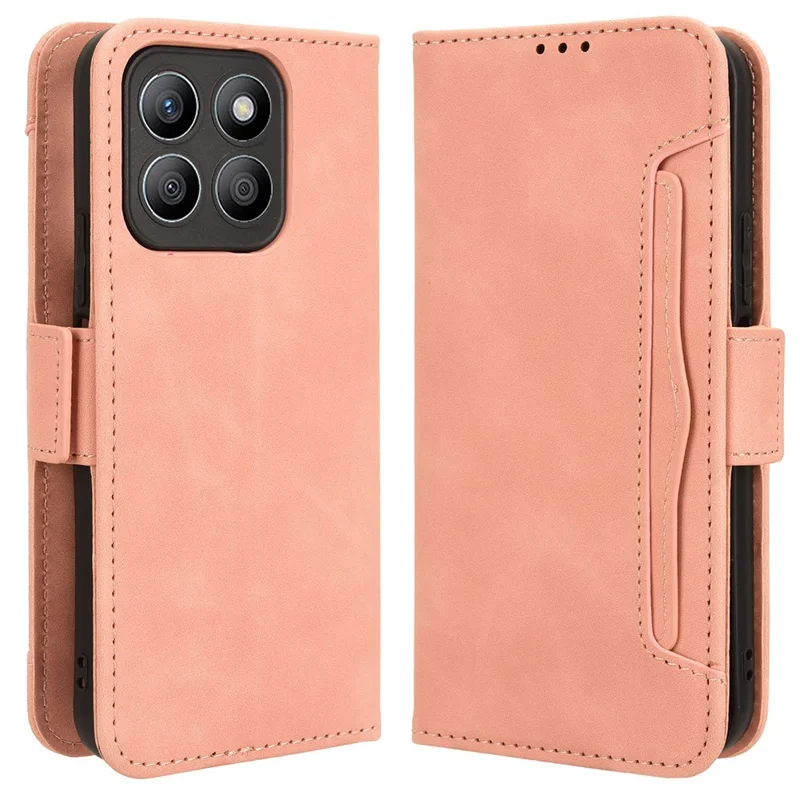For Honor X8c 4G Case Wallet Leather Phone Cover with Multiple Card Slots - Pink