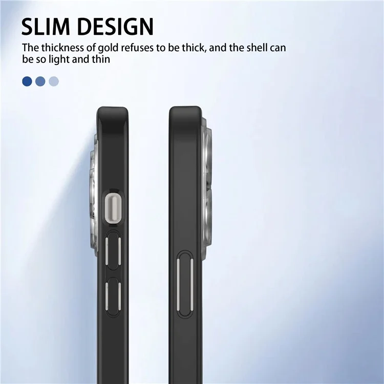 Magnetic Case for iPhone 14 Pro Max Anti-Fingerprint Phone Case Soft TPU Hard PC Shockproof Cover with Metal Lens Protection - Black