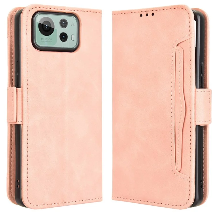 For Asus Zenfone 12 Ultra 5G Case Wallet Leather Phone Cover with Multiple Card Slots - Pink