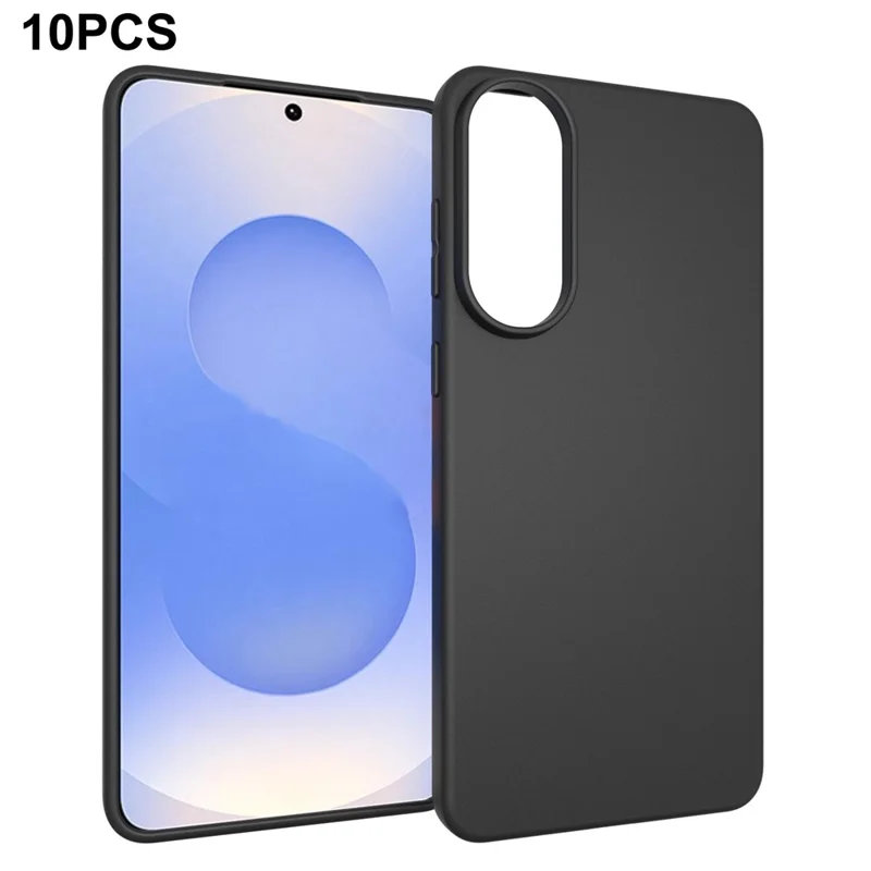 10Pcs / Pack For Samsung Galaxy S25 Edge Case Anti Fingerprint Soft TPU Protective Cover - Black