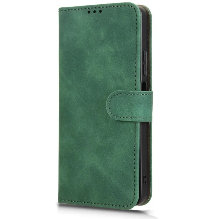 Для Oppo A5 Pro 5G Кожаный чехол Ощущение кожи Анти-падение Бумажник Flip Phone Cover - Зеленый