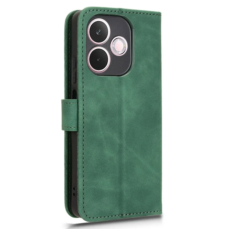 Для Oppo A5 Pro 5G Кожаный чехол Ощущение кожи Анти-падение Бумажник Flip Phone Cover - Зеленый