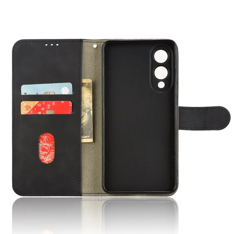 Capa de Couro para Samsung Galaxy S25 Edge Estilo Pele Antiderrapante Carteira Flip - Preto
