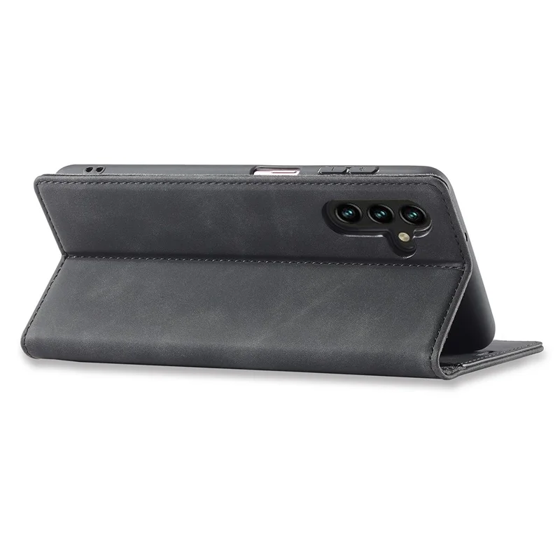 LC.IMEEKE For Samsung Galaxy S25 Case Wallet Microfiber Leather Phone Cover - Black