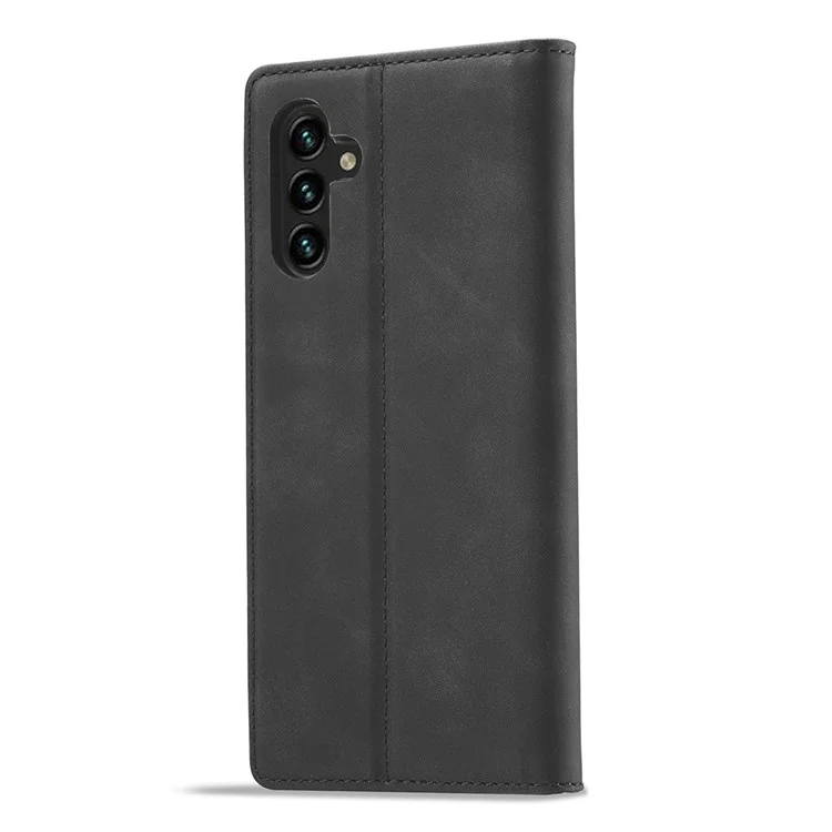 LC.IMEEKE per Cover Portafoglio in Pelle Scamosciata per Samsung Galaxy S25+ - Nero