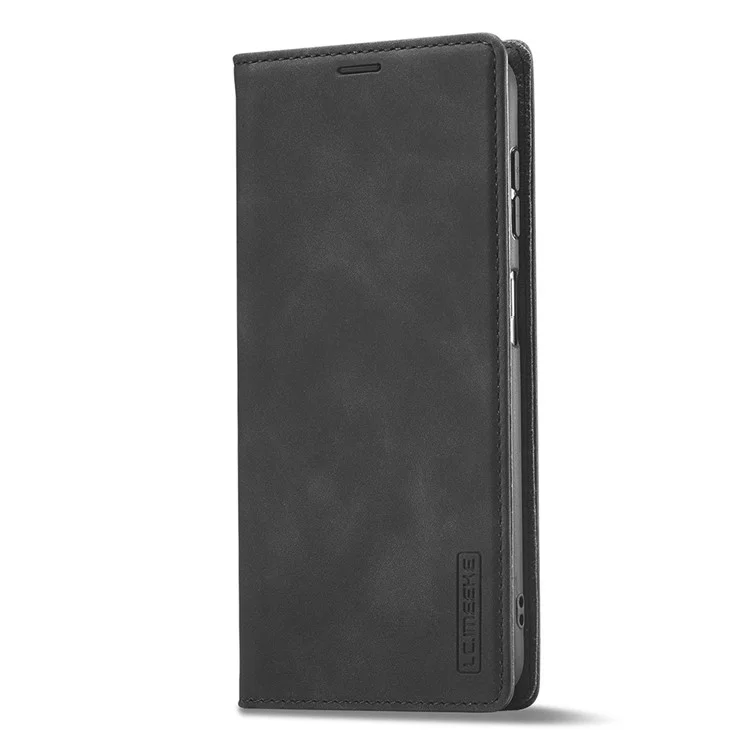 LC.IMEEKE per Cover Portafoglio in Pelle Scamosciata per Samsung Galaxy S25+ - Nero