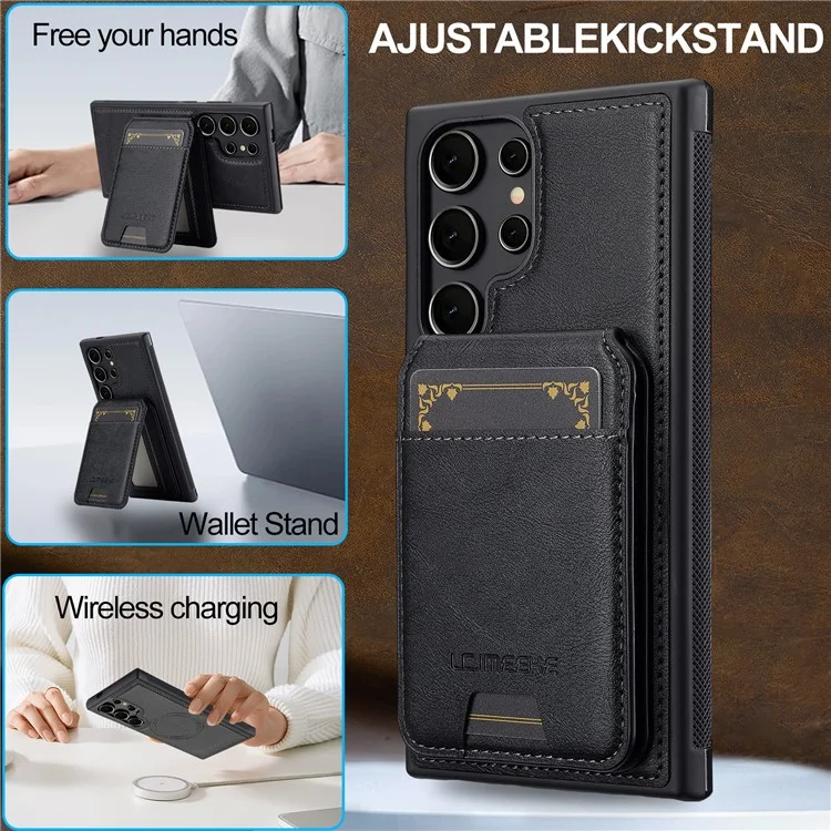 LC.IMEEKE L3 Per Samsung Galaxy S25 Ultra Custodia Magnetica Portacarte Staccabile Pelle + TPU Custodia Cellulare - Nero