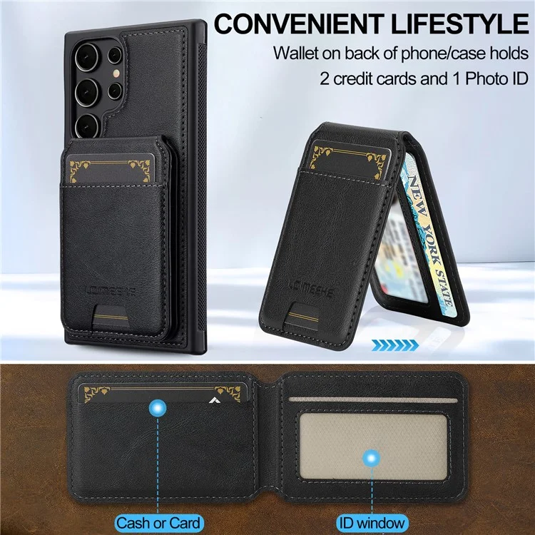 LC.IMEEKE L3 Per Samsung Galaxy S25 Ultra Custodia Magnetica Portacarte Staccabile Pelle + TPU Custodia Cellulare - Nero