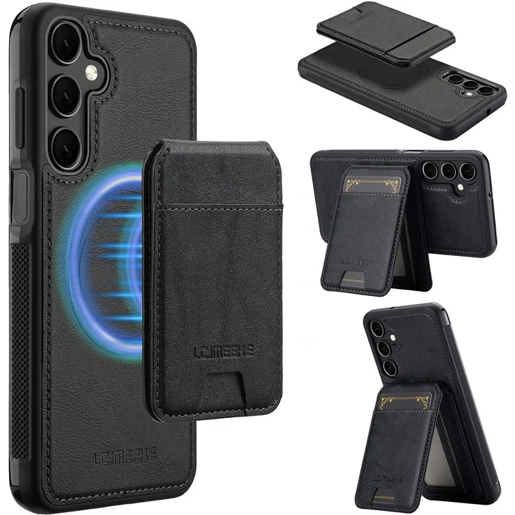 LC.IMEEKE L3 Per Samsung Galaxy S25+ Custodia Magnetica Portacarte Staccabile Pelle + TPU Cover Mobile - Nero