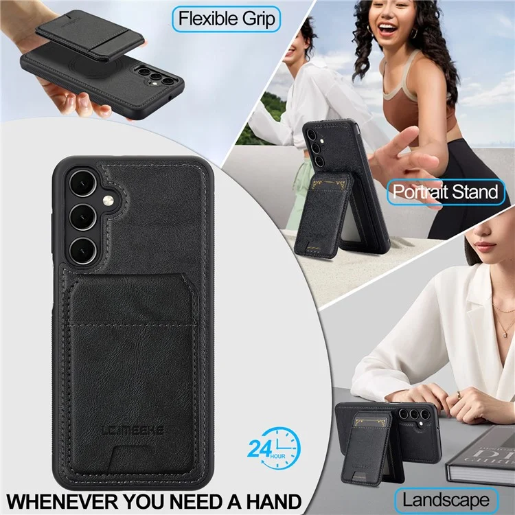 LC.IMEEKE L3 Per Samsung Galaxy S25+ Custodia Magnetica Portacarte Staccabile Pelle + TPU Cover Mobile - Nero