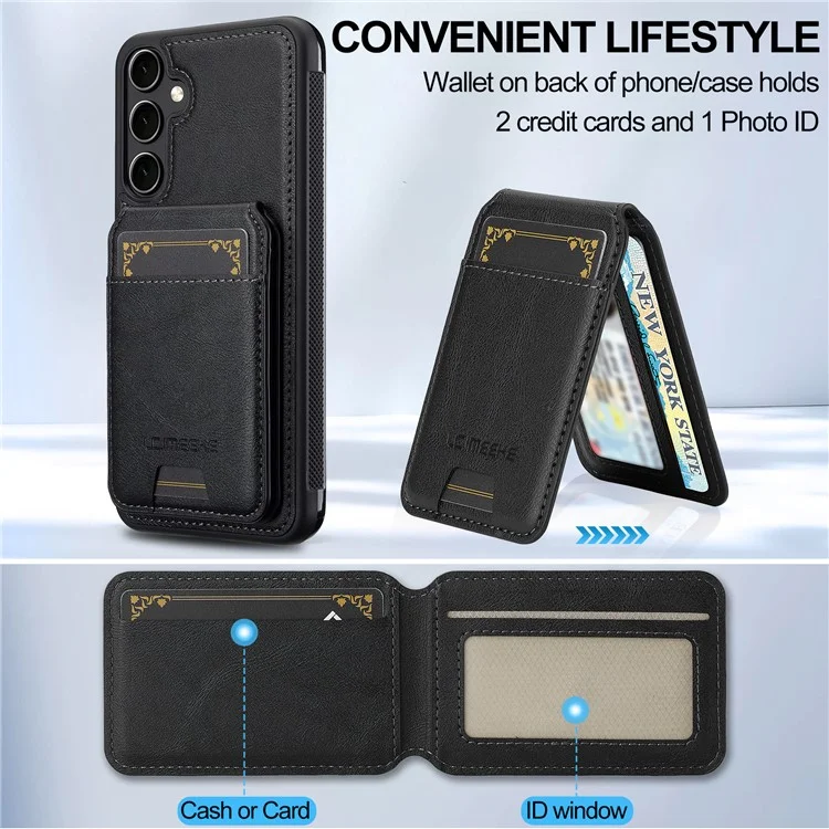 LC.IMEEKE L3 Per Samsung Galaxy S25+ Custodia Magnetica Portacarte Staccabile Pelle + TPU Cover Mobile - Nero