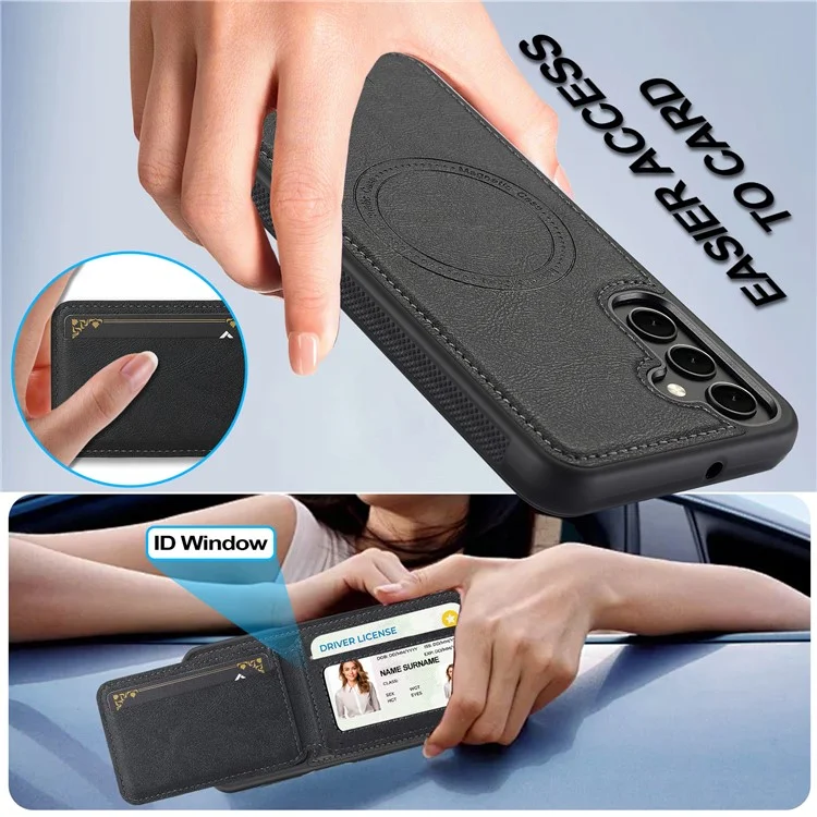 LC.IMEEKE L3 Per Samsung Galaxy S25+ Custodia Magnetica Portacarte Staccabile Pelle + TPU Cover Mobile - Nero