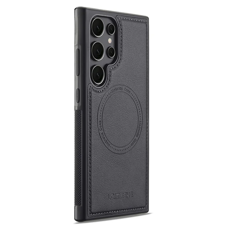 LC.IMEEKE Per Samsung Galaxy S25 Ultra Cover Magnetico Compatibile con MagSafe, Custodia in Pelle e TPU - Nero