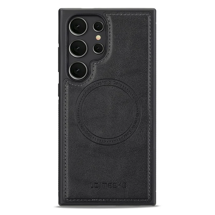 LC.IMEEKE Per Samsung Galaxy S25 Ultra Cover Magnetico Compatibile con MagSafe, Custodia in Pelle e TPU - Nero
