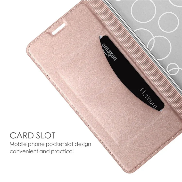 For iPhone 16e Case PU Leather Phone Cover with Card Holder Stand - Rose Gold