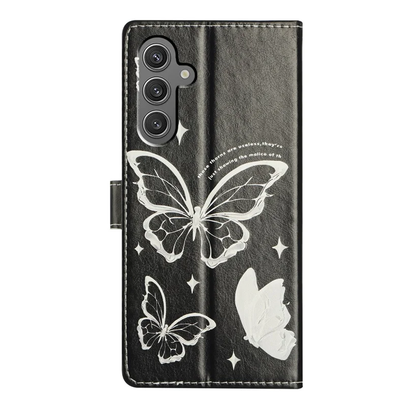 For Samsung Galaxy A25 5G (Global) (161.0 x 76.5 x 8.3mm) Leather Case Pattern Printing Wallet Stand Flip Phone Cover - Butterfly