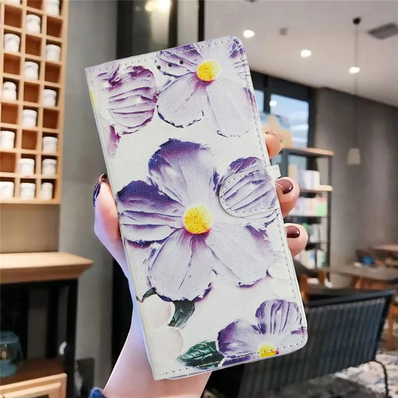 For Xiaomi Redmi Note 13 Pro+ 5G Case Pattern Printing Wallet Stand Flip Leather Phone Cover - Purple Flower