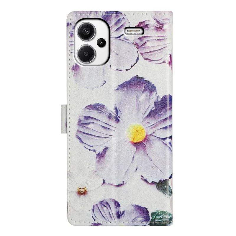 For Xiaomi Redmi Note 13 Pro+ 5G Case Pattern Printing Wallet Stand Flip Leather Phone Cover - Purple Flower