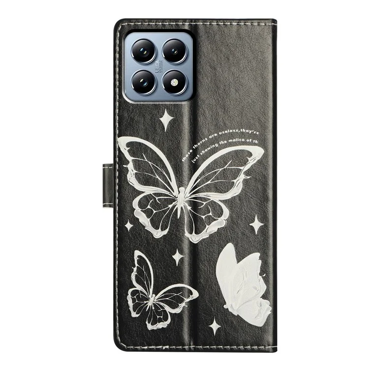 For Xiaomi 14T Pro Wallet Phone Case PU Leather Flip Cover with Stand Card Holder Painted Design - Butterfly