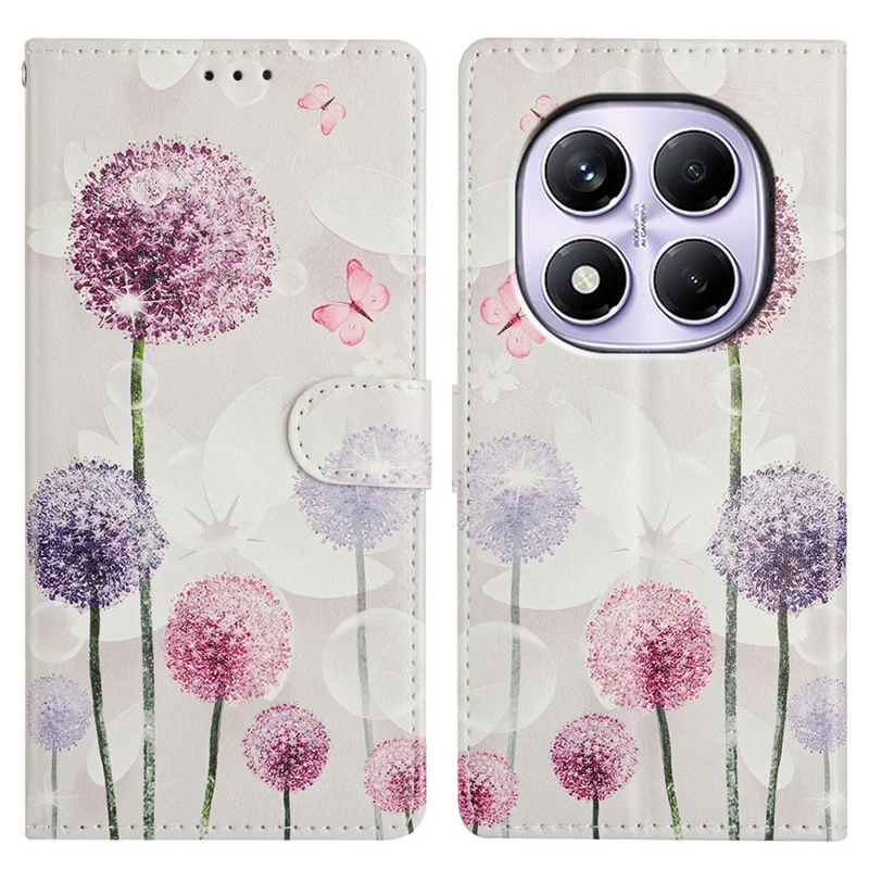 Per Xiaomi Redmi Note 14 Pro 5G / 14 Pro+ 5G Cover a Portafoglio in Pelle PU con Supporto e Chiusura a Libro - Motivo Tarassaco