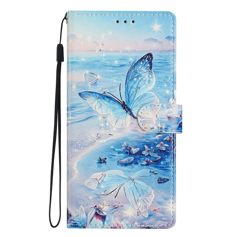 For Honor 90 Lite 5G Case PU Leather Wallet Phone Cover with Stand Pattern Painted - Ocean Butterfly