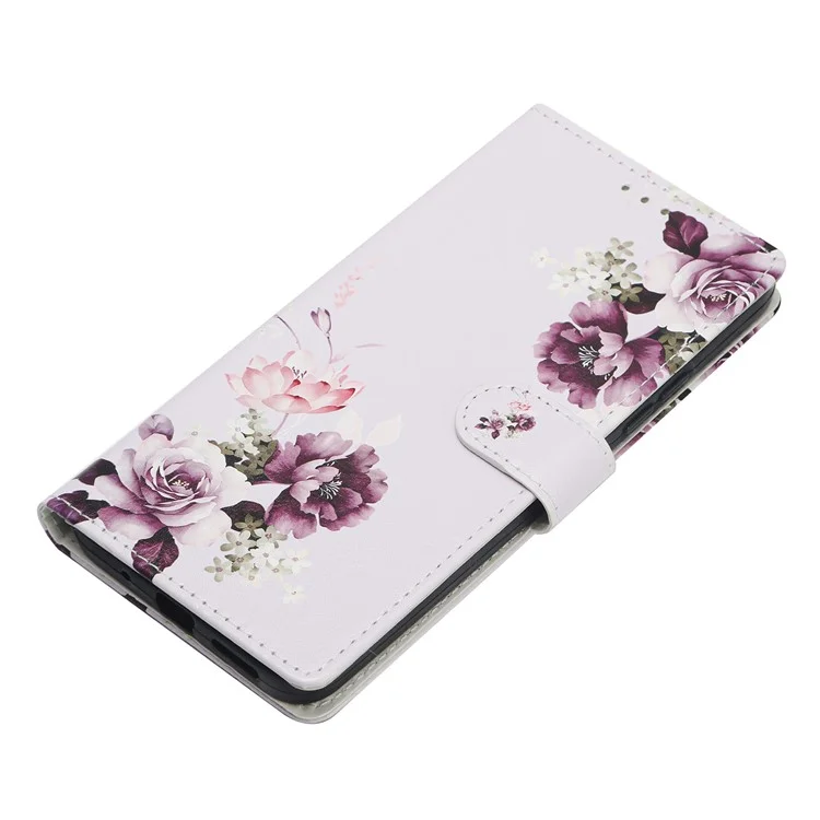 For Google Pixel 9 Pro  /  Pixel 9 Wallet Phone Case PU Leather Flip Cover with Stand Card Holder Painted Design - Cross Rose