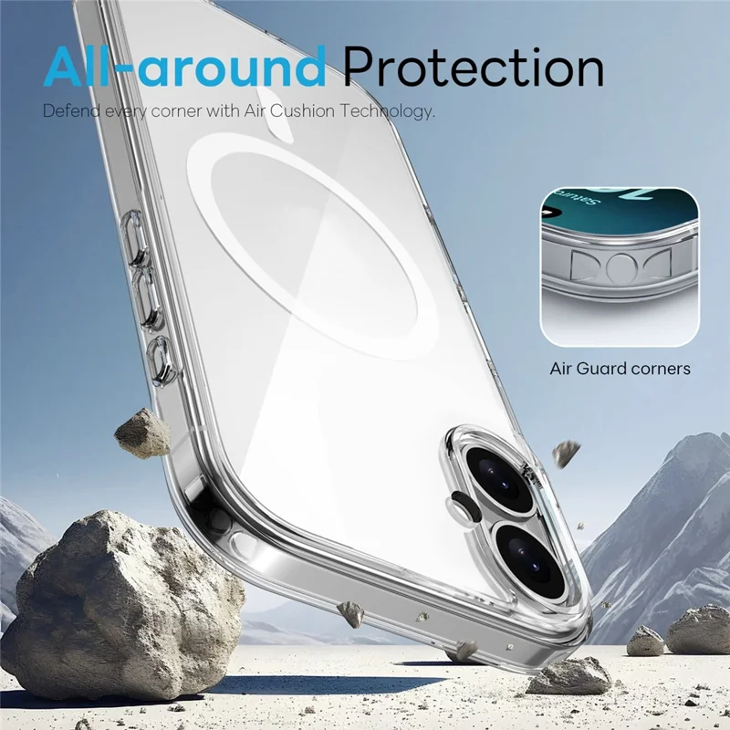 NORTHJO For iPhone 16 Magnetic Case PC + TPU Phone Cover Set with Front Screen Protector + Lens Film