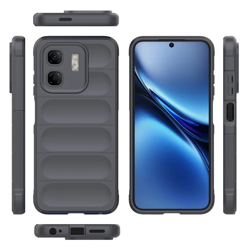 For Infinix Hot 50i 4G Case Anti-Drop Soft TPU Rugged Phone Back Cover - Dark Grey