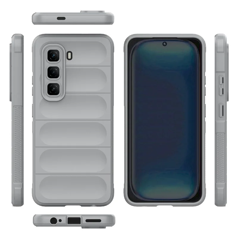 For Infinix Hot 50 Pro 4G Case Anti-Drop Soft TPU Rugged Phone Back Cover - Light Grey