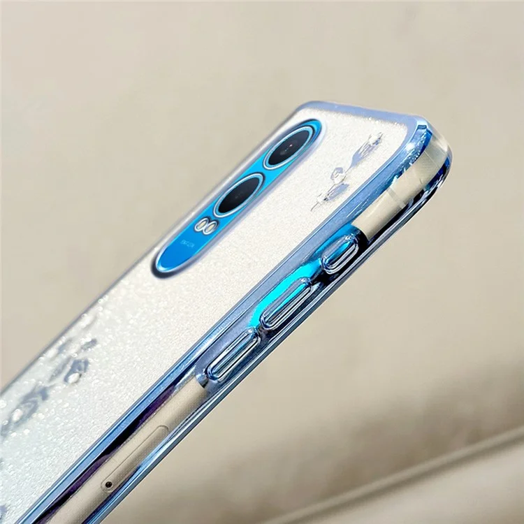 KADEM Per OnePlus Nord CE4 Lite 5G Cover con Motivo Floreale TPU Gradiente e Cordino - Oro Rosa