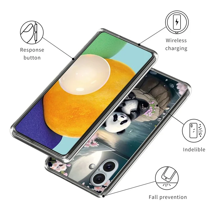 Cover per iPhone 16 Plus con Stampa IMD Antiurto in TPU - Panda